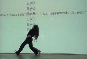 The weight of words is a performance-installation that exists at the meeting point of written text and the moving body. The piece takes place between a dancer, a visual artist and a poet together in a room. 