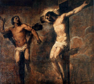 Tiziano Vecellio, Christus und der gute Schächer, 1563, Bologna