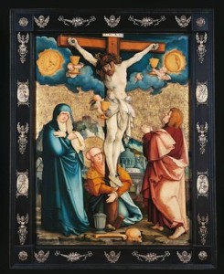 Meister von Meßkirch: Die Kreuzigung Christi (Detail), um 1530