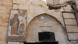 Eine zerstörte Kirche in der Nähe von Damaskus